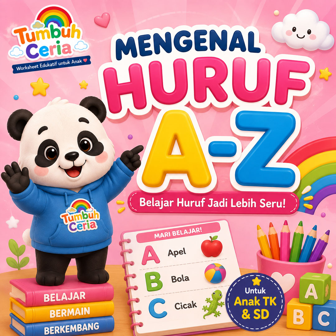 Preview worksheet mengenal huruf A-Z
